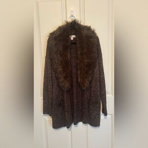 Michael Kors Faux Fur Cardigan